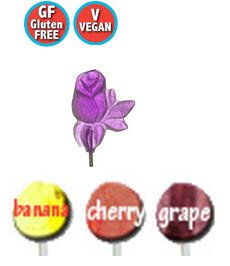 All Natural, Gluten Free, Vegan Rose Lollipop logo