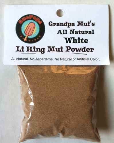 All Natural White Li Hing Powder 2 Ounce Bag Made In Hawaii logo