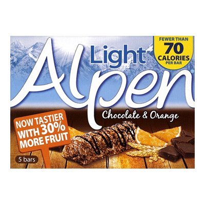 Alpen Light Bars Chocolate and Orange, 5 Pack 105g logo