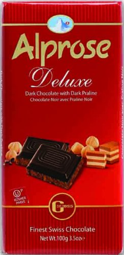 Alprose Deluxe Dark Chocolate With Dark Praline 3.5 Oz / 100 G (Pack of 5) logo