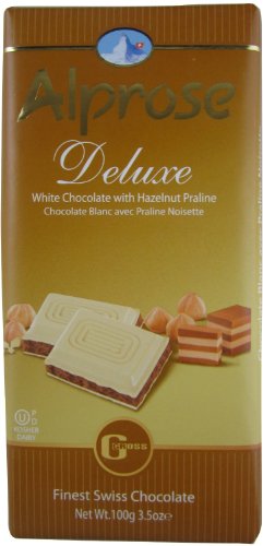 Alprose Deluxe White Chocolate With Hazelnut Parline 3.5 Oz / 100 G (Pack of 20) logo