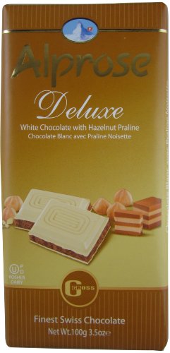 Alprose Deluxe White Chocolate With Hazelnut Parline 3.5 Oz / 100 G (Pack of 5) logo