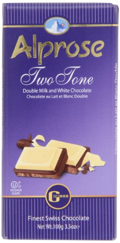Alprose Two Tone Milk Chocolate and White Chocolate, 3.5 ounce, Pack of 5 logo
