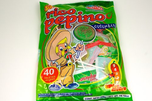 Alteno Super Pepino (cucumber) With Chili Lollipop, 40 Pieces logo