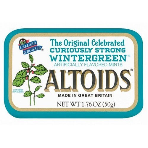 Altoids Curiously Strong Mints – Wintergreen 1.76 Oz (Pack of 6) logo