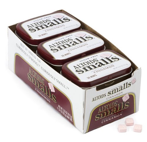 Altoids Smalls Pocket Size Cinnamon Sugar Free Mint Tins – 9 Pack of .37 Oz (50 Mints) logo