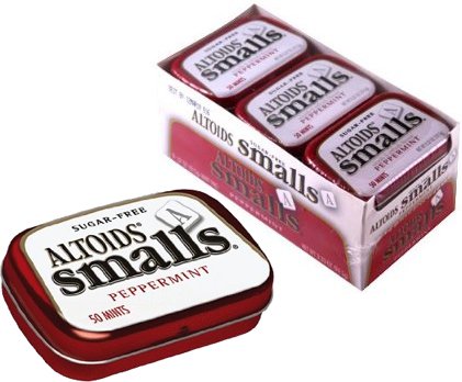 Altoids Smalls Pocket Size Peppermint Sugar Free Mint Tins – 9 Pack of .37 Oz (50 Mints) logo