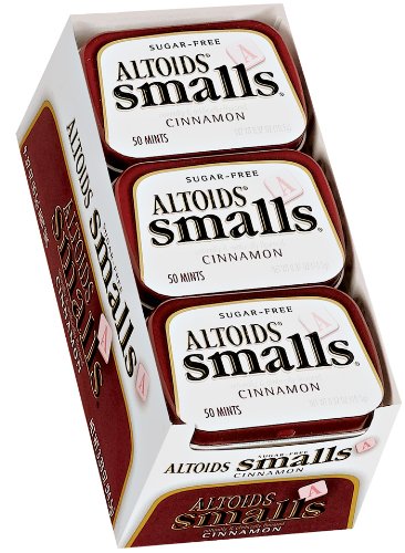 Altoids Smalls Sugar Free Cinnamon Mints, 0.37 ounce Tins (Pack of 9) logo