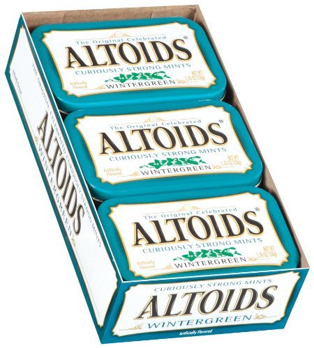 Altoids Wintergreen Candy, 1.76oz Tin Container, 12 Containers/box logo