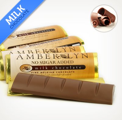 Amber Lyn No Sugar Added Milk Chocolate Bars, 15 Count logo