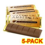 Amber Lyn Sugar Free Milk Chocolate Almond Candy Bar, 5/pk logo