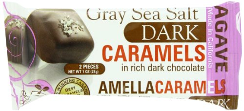 Amella Gray Sea Salt Caramels In Dark Chocolate, 1 Ounce, Pack of 15 logo