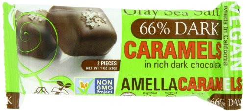 Amella Vegan Gray Salt Caramels In 66% Dark Chocolate, 1 Ounce, Pack of 15 logo