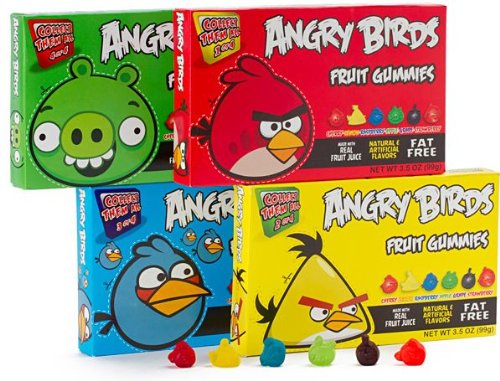 Angry Birds Fruit Gummy Candy, 3.5 Oz, 3 of Each Colorored Box Assortment of 6 Fabulous Flavors, Cherry, Lemon, Blue Raspberry, Apple, Grape and Strawberry logo