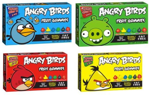 Angry Birds Fruit Snacks/gummies Candy 4pack (4 Colors Red Bird, Blue Bird,green Pig) logo