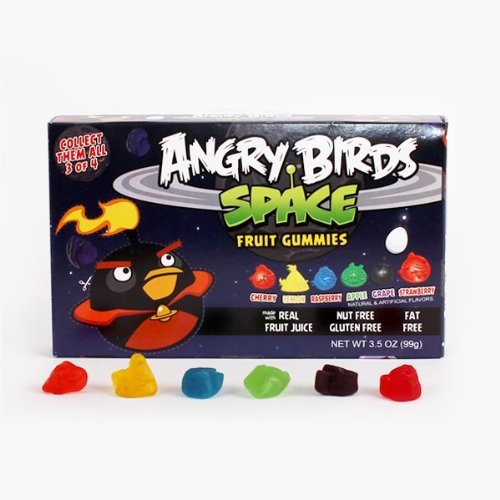Angry Birds Space Black Bird Gummies, 3.5 Ounce Boxes, Pack of 12 logo