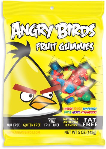 Angry Birds Yellow Bird Gummies, 5 Ounce Bags, Pack of 12 logo