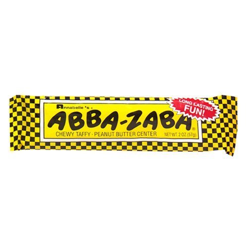 Annabelle’s Abba, zaba Chewy Taffy Peanut Butter Center, 2 ounce Bars, Pack of 24 logo