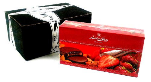 Anthon Berg Chocolate Covered Marzipan Rounds With Strawberry In Champagne, 9.7 Oz Box In A Gift Box logo