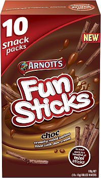 Arnott’s Fun Sticks Choc (10 Snack Packs) logo