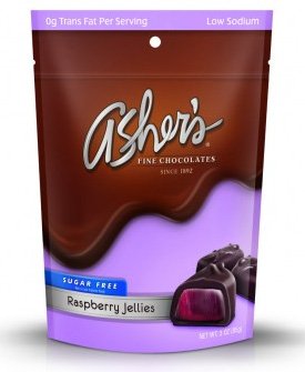 Ashers Sugar Free Dark Chocolate Raspberry Jellies 3.0 Ounce Bag (Pack of 12) logo