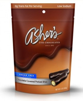 Ashers Sugar Free Milk Chocolate Pretzel Bites 3 Ounce Bag (Pack of 12) logo