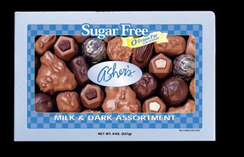 Asher’s Sugarfree Milk & Dark Chocolate Assortment – 8oz Gift Box logo