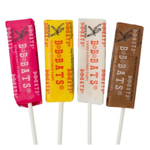 Assorted B B Bats Taffy Pops 1lb Bag logo