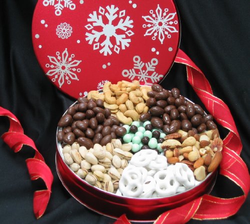 Assorted Nuts & Chocolates Santa’s Sampler Holiday Gift Tin logo