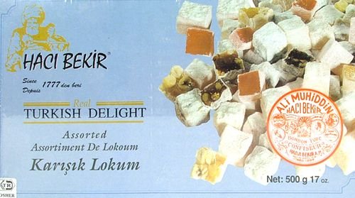 Assorted Turkish Delight (pistachio, Hazelnut, Plain, Rose) 17oz. logo