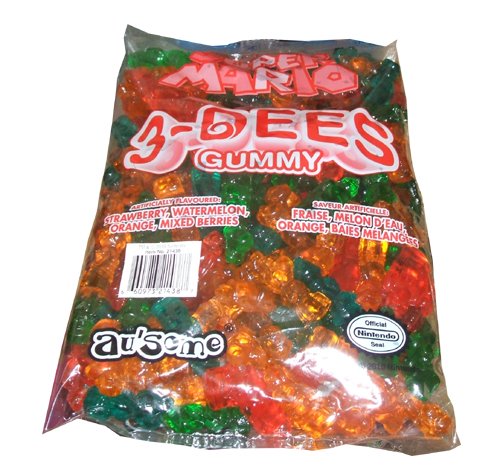 Ausome Candies Super Mario 3 Dees Gummies 3 Pound Bulk Bag logo