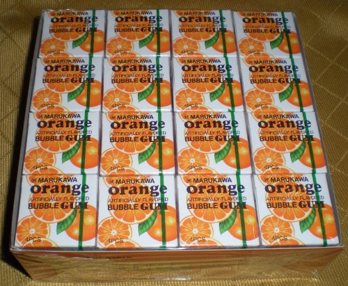 Authentic Japanese Marukawa Orange Flavored Fusen Gum 48 Packs logo