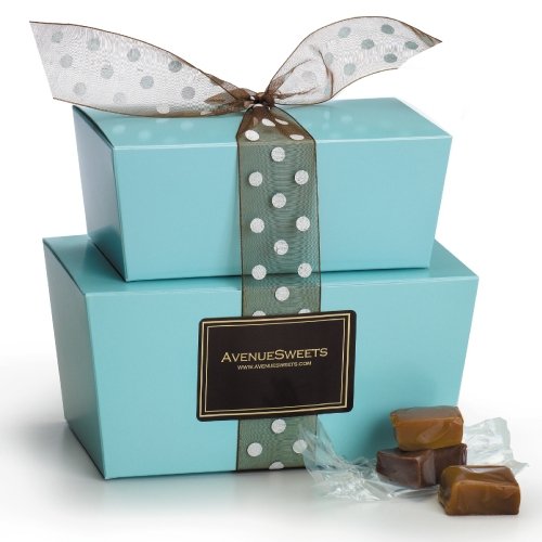 Avenuesweets Gourmet Caramels Mix In A Pastel Blue Gift Tower logo