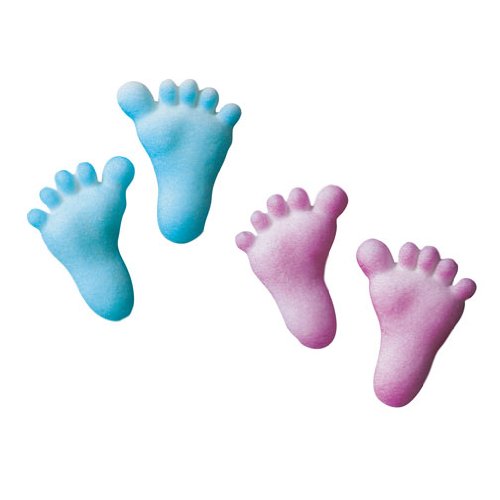 Baby Feet Shaped Edible Hard Sugar Decorations (24 Pcs) logo