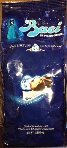 Baci Perugina Dark Chocolate With Whole and Chopped Hazelnuts 1lb 454g logo