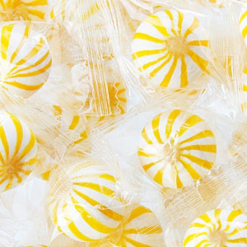 Banana Sassy Spheres Yellow & White Striped Candy Balls 1lb Bag logo