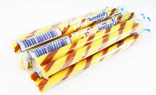 Banana Yellow & Brown Old Fashioned Hard Candy Sticks: 10 Count (individually Wrapped) logo