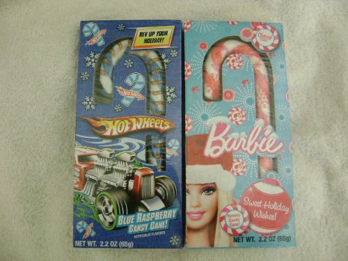 Barbie and Hot Wheels Giant Candy Canes 2.2 Oz Each logo