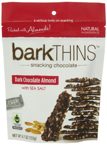 Barkthins Snacking Dark Chocolate, Almond With Sea Salt, 4.7 Ounce logo