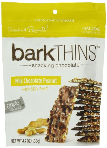 Barkthins Snacking Milk Chocolate, Peanut With Sea Salt, 4.7 Ounce logo