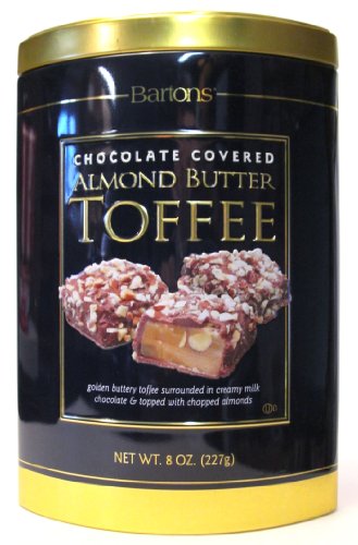 Bartons Gourmet Chocolate Covered Almond Butter Toffee, 8 Oz Tin logo