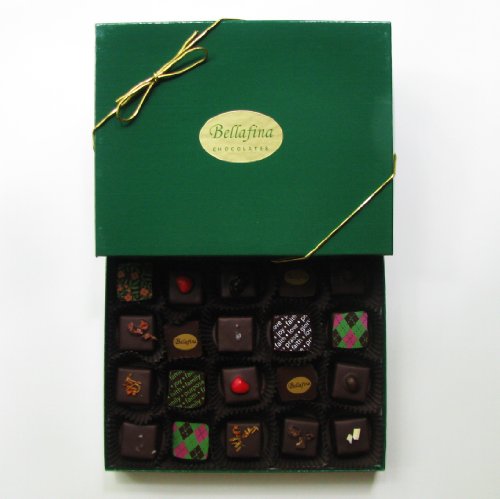 Bellafina Chocolates Dark Chocolate Truffles Gift Box, 20-piece Variety Mix logo