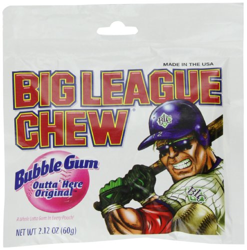 Big League Chew Bubble Gum Outta Here Original 12-2.12oz Packages logo