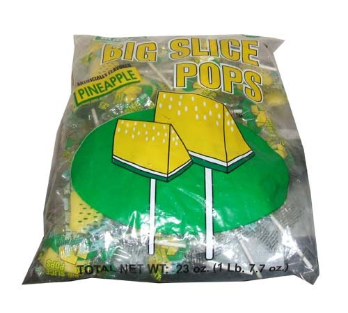 Big Slice Pineapple Lollipops, 48 Count Bag logo