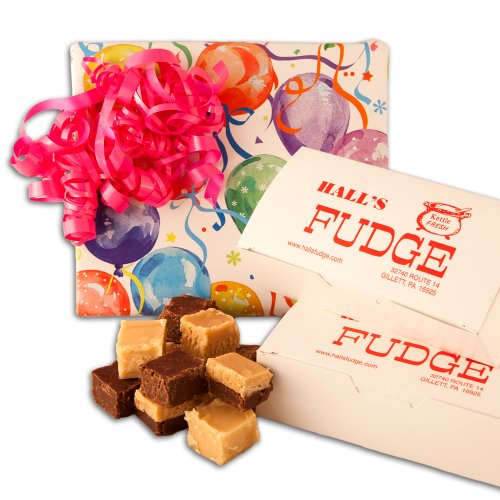 Birthday Balloons Fudge Gift Box, 2 Pound Hall’s Fudge logo