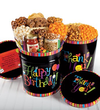 Birthday Wishes Popcorn Tin logo