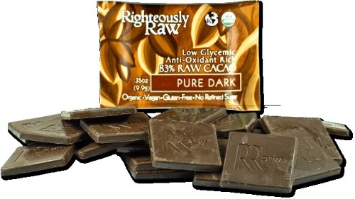 Bite Size Raw Chocolates – Pure Dark – 83% Raw Cacao (16/0.35 Oz Pieces) logo