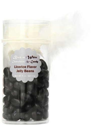 Black and White Chocolates & Candy Licorice Jelly Bean, 4 Ounce logo