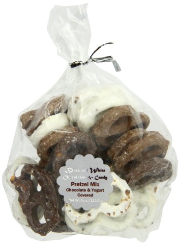 Black and White Chocolates & Candy Milk Chocolate Covered Pretzels and Yogurt Covered Pretzels Mix, 4 Ounce logo