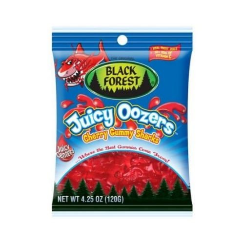 Black Forest Juicy Oozer Cherry Gummy Sharks, 4.25 Ounce Bag — 12 Per Case. logo